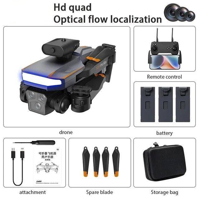 Ny P18 MINI Drönare FPV 360° ESC Dubbelkamera Optisk Flödespositionering WiFi Fixerad Höjd Hinderundvikande RC Quadcopter Leksak Present för Barn 3 battery