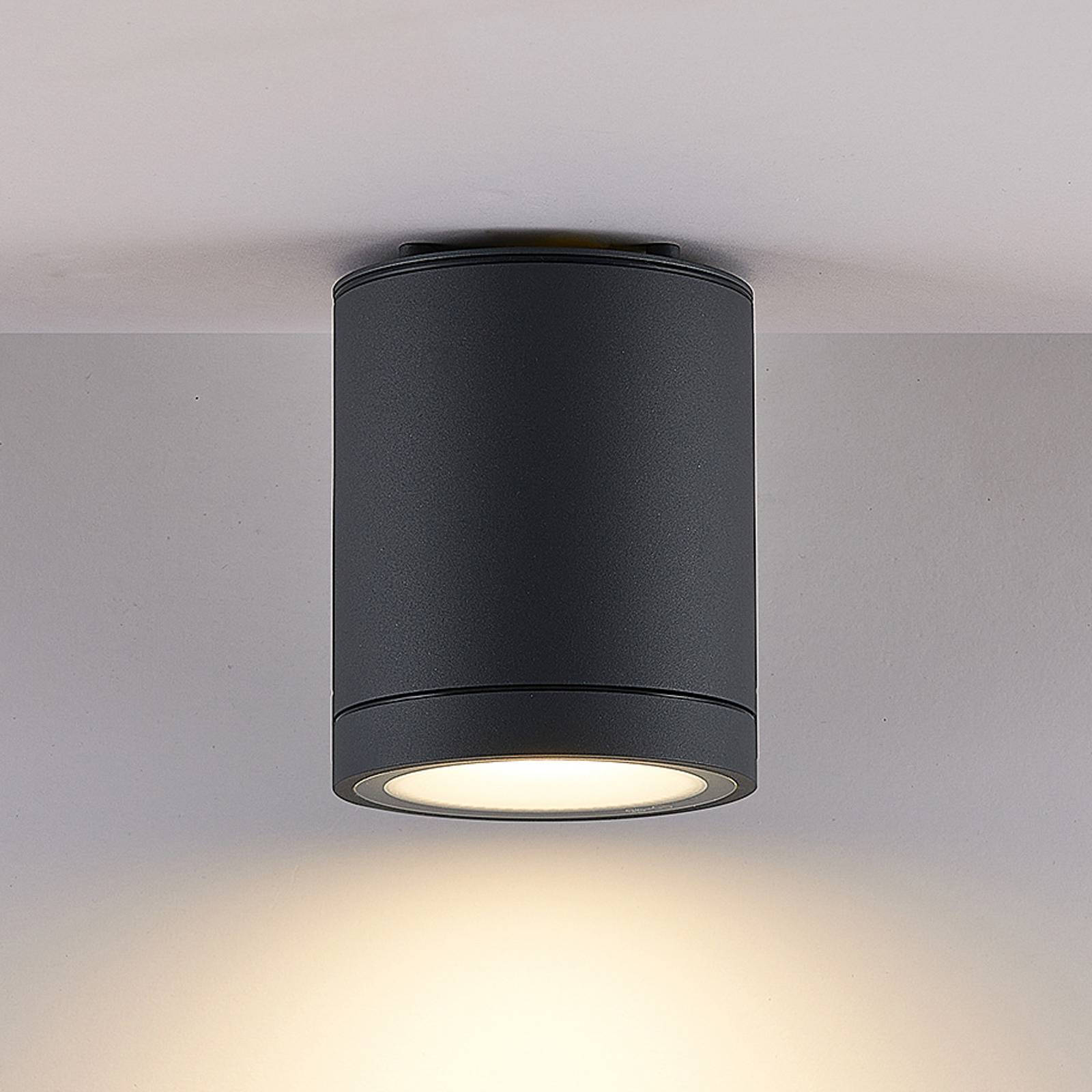 Molto Luce LED udendørs loftlampe Foris Round SD, antracit, Sort, Aluminium, Moderne