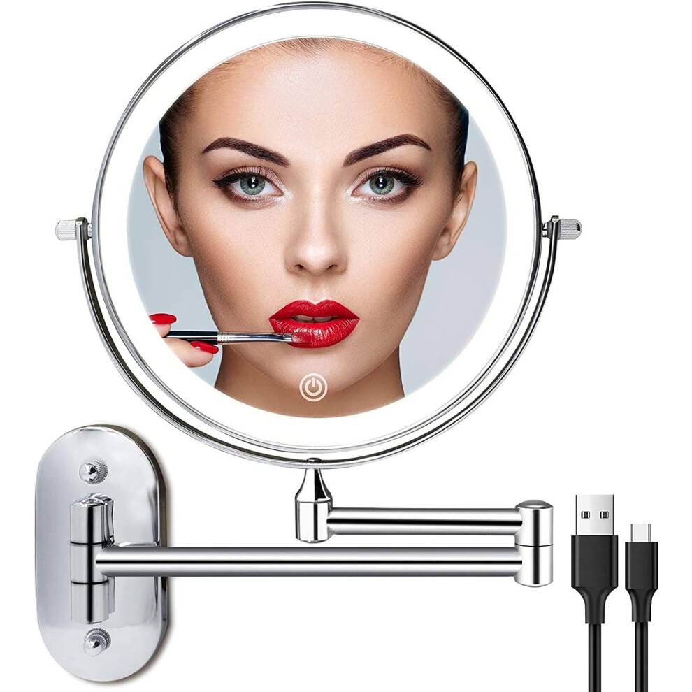 Forkæl dig selv med luksus med vores forkromede, genopladelige og oplyste makeupspejl – en juvel til dit sminkebord.