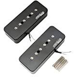 Wilkinson M-serien Alnico 5 P90 Soapbar Pickups Set för Les Paul/SG Elgitarr, Svart