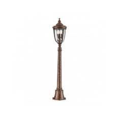 ENGLISH BRIDLE Udendørs bedlampe i aluminium og glas H118 cm 3 x E14 - Rust bronze/Klar med dråbeeffekt