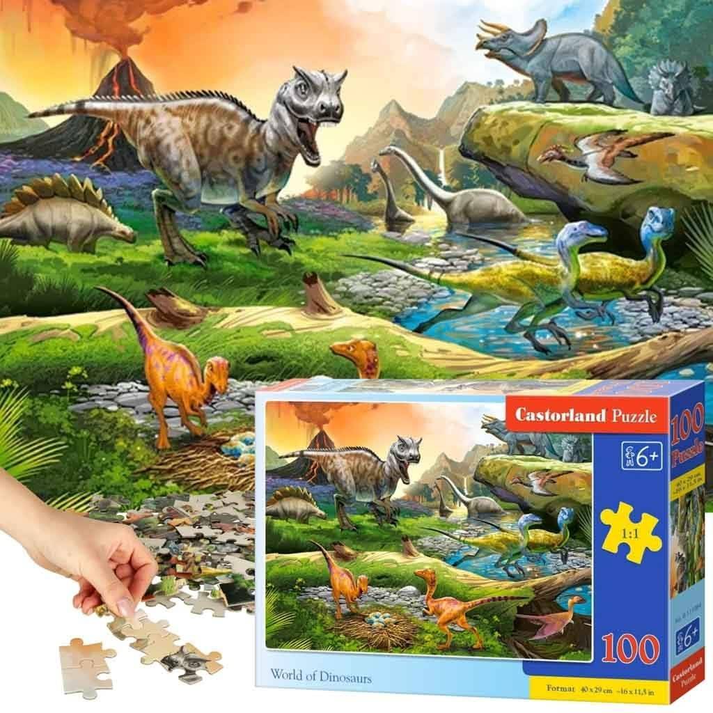 Pussel 100 bitar - Dinosaurier för barn