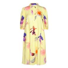 Nurita Spring Dress Knælang Kjole Yellow Nümph