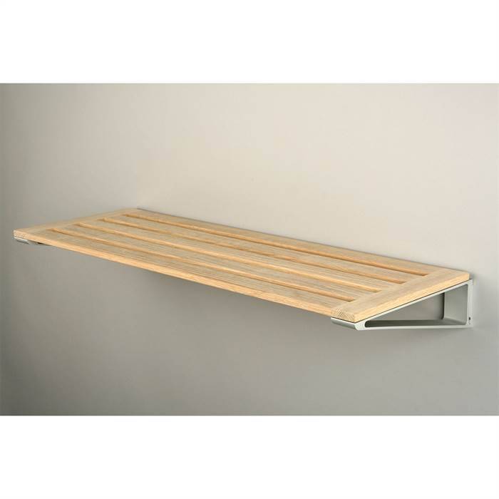 Knax hylde 6 skohylde - 60 cm - Sæbebehandlet eg - Sorte hyldebærere