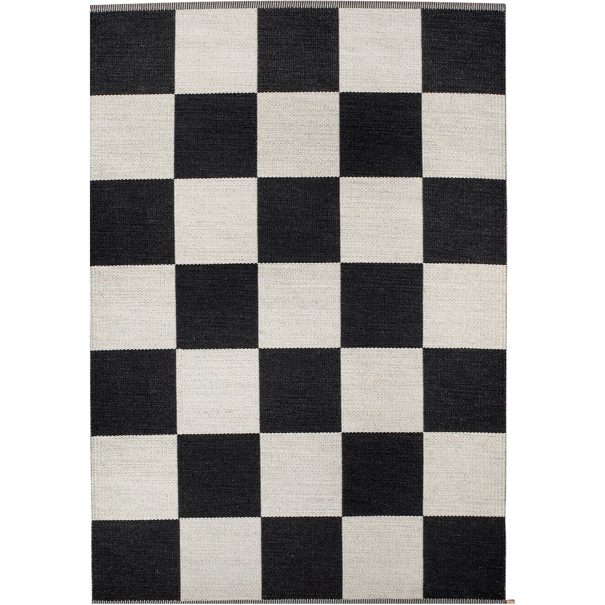 Kasthall - Checkerboard Icon, 165x240cm, Midnight Black 554 - Mønstrede tæpper - Gunilla Lagerhem Ullberg - Sort