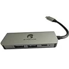 G-REECE Aluminium TYPE C 4-i-1 Multiport-adapter med 4K HDMI, USB-C PD Port, 2 x USB A-portar för MacBook Pro, MacBook Air, iPad Pro, XPS