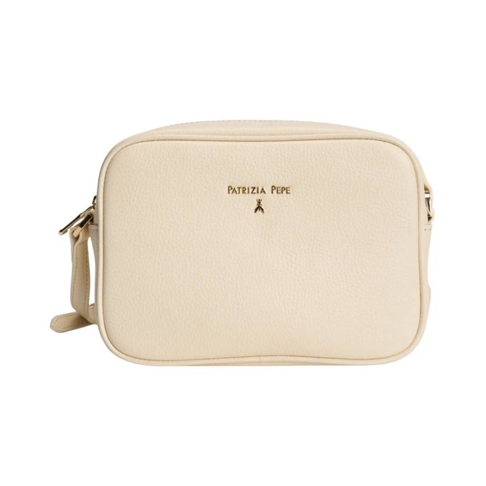 Patrizia Pepe Læder Crossbody Taske - Tasker - Dame - Hvid - ONE SIZE - Læder