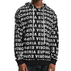 vsct Clubwear Endless Herren Hoodie mit Allover "EUPHORIA"-Druck Kapuzen-Pullover A5643288 Schwarz/Weiß