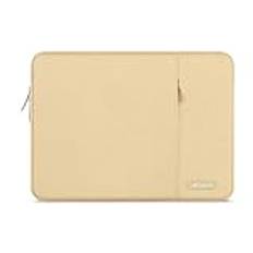 MOSISO Laptopfodral kompatibel med MacBook Air 15 tum M3 A3114 M2 A2941 2023 2024/Pro 15, 15 tum laptopfodral, yta laptop/Dell XPS 15, vertikalt fodral i polyester med ficka, kamel