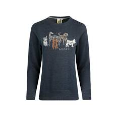 Weird Fish Chidham Eco Dog Print Crew Neck Sweatshirt Navy Size 18