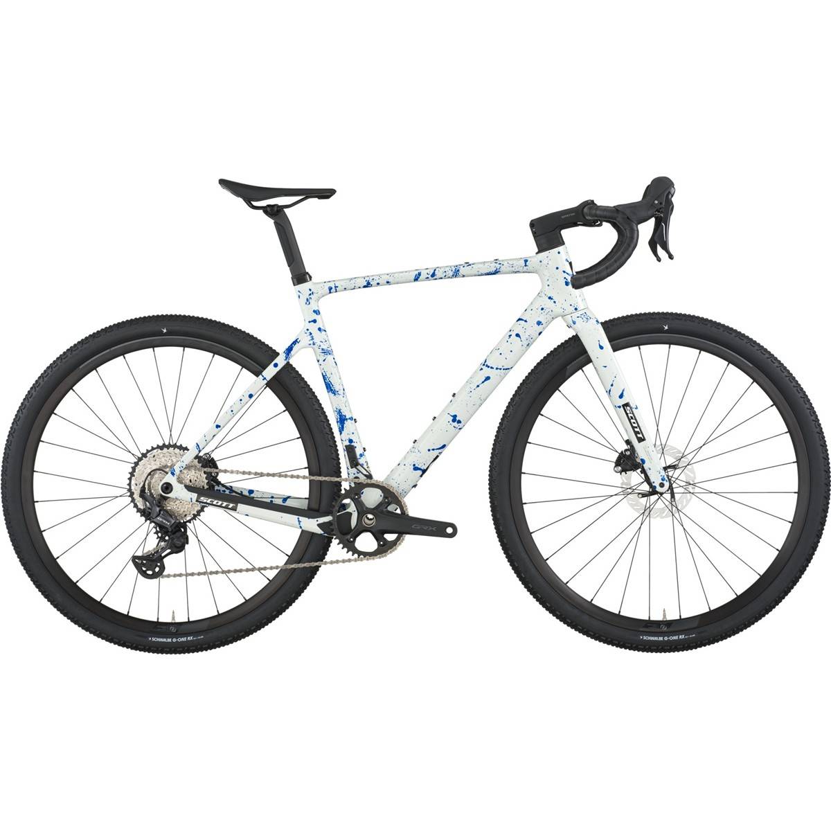 Gravelbike Scott Addict Gravel 30 White/Splatter Blue S - Vit Blå ( )
