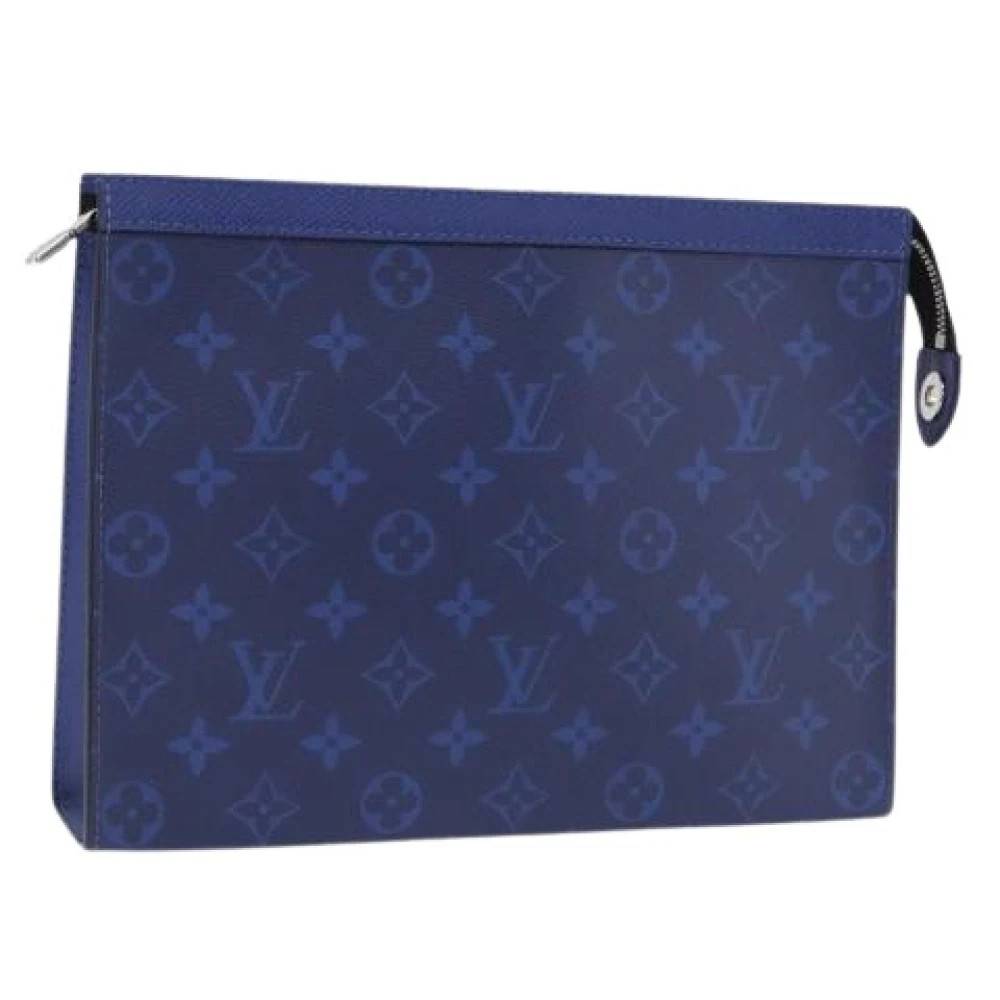 Louis Vuitton Vintage Pre-owned Clutch Taske - Vintage - Herre - Blå - ONE SIZE - Læder