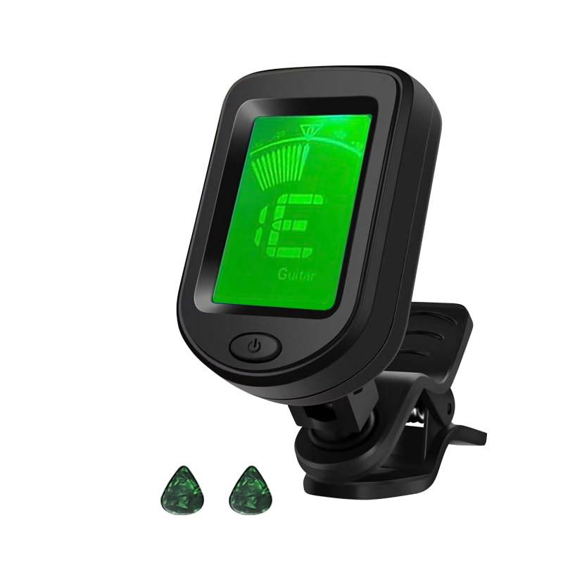 YCHIRO Clip-On Guitar Tuner LCD Black YC-01 svart