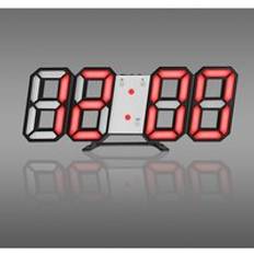 Led digital väckarklocka med laddning modern 3d stora väggklocka elektroniska självlysande bordsklockor för väckning heminredning - Röd b