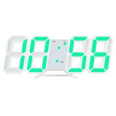 Digital LED Clock 3D Wall Hanging Clock with Smart Luminous Memory Function - Green