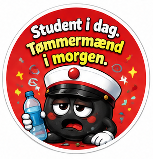 🎓 Student i dag. Tømmermænd i morgen. – Studenter Sukkerprint - 24 cm - 1 stk.