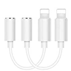 (2-pack) hörlurar på 3,5 mm anslutning adapter aux-kabel, hörlursadapter kompatibel med iPhone XS/XS Max/XR/X/7/7 Plus/8/8 Plus-Aux-Audio-Dongle för alla iOS