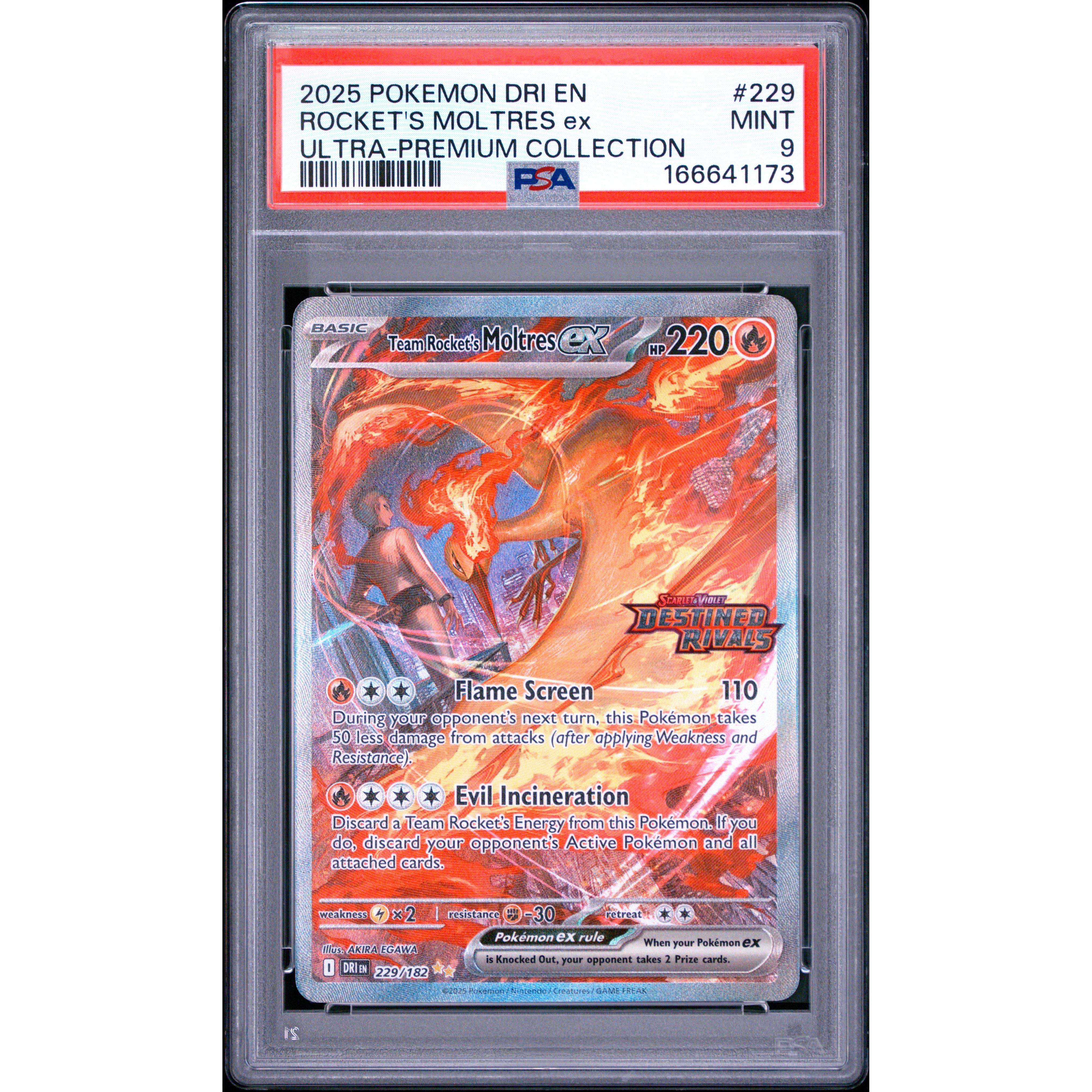 Pokémon TCG: Rocket's Moltres Ex #229 PSA 9 - Destined Rivals - Brugtmoms