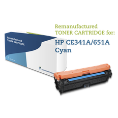 Cyan lasertoner - genfyldt HP 651A - 16.000 sider