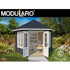 Havepavillon /Havepavillon i træ Provence, sekskantet 3,5x3,03x3,18m, 44mm, Mørkegrå