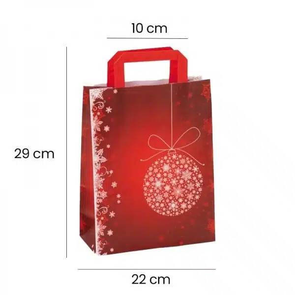 Jule Kraft Gavepose m/Flade Håndtag 22 x 29 x 10 cm (25 Stk)