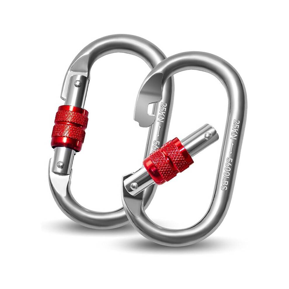 2pcs Carabiner Hooks 25 KN, O-Shaped Carabiner Hooks,Heavy Duty Safety Carabiner, Carabiner for Yoga, Hammock, Camping