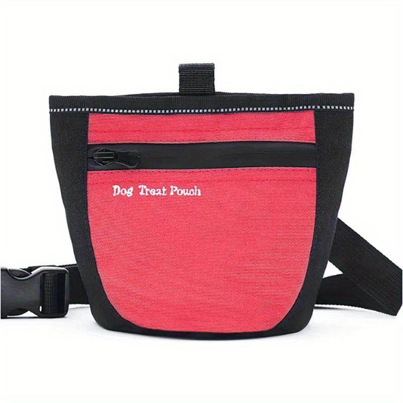 Quality Dog Treat Bag Training Professional Magnetic Opening Pocket Pet Treat Pouch with Adjustable Clip Waist Belt Pet Supplies röd
