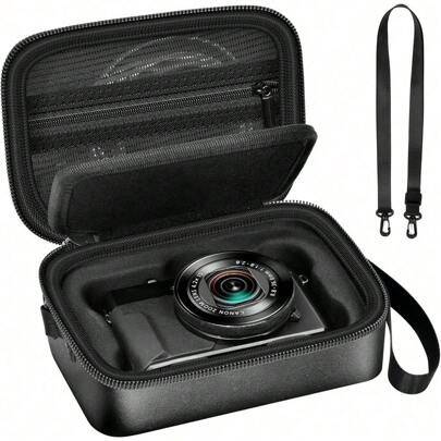 Förvaringsväska för tillbehör till digitalkamera från Canon PowerShot G7 X Mark III/Mark II, rymmer SD-kort, USB-kablar med mera, praktisk bärväska (e - Svart