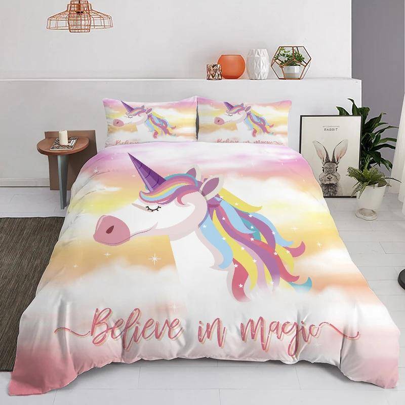 Härligt Prinsessa barn Sängklädesset 150x200 Slott Påslakan Örngott Sängöverkast För Flickor Twin Enkel Storlek Täcke 200x200 173x218cm 2pcs