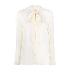 Michael Kors, Blusar & Skjortor , Dam, L, Blus med sidenband - beige (L)
