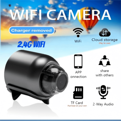 1/2 st 720P HD minikamera, hemövervakningskamera, bärbar dold kamera, smart minikamera, HD-nattseende trådlös WiFi-kamera (endast 2.4G-nätverk), fjärr - Multifärgad (Svart 1 st,Svart 2 st)