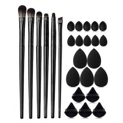 26 st/set med mjuka sminkborstar, sminkverktyg inkluderar ögonskuggsborste, blendingborste, concealerborste, eyelinerborste, komplett set med mjuka sm - Multifärgad