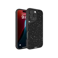Mous för iPhone 16 Pro-fodral, MagSafe-kompatibelt – Limitless 6.0 – spräckligt svart tyg – skyddande stöttåligt telefonskydd