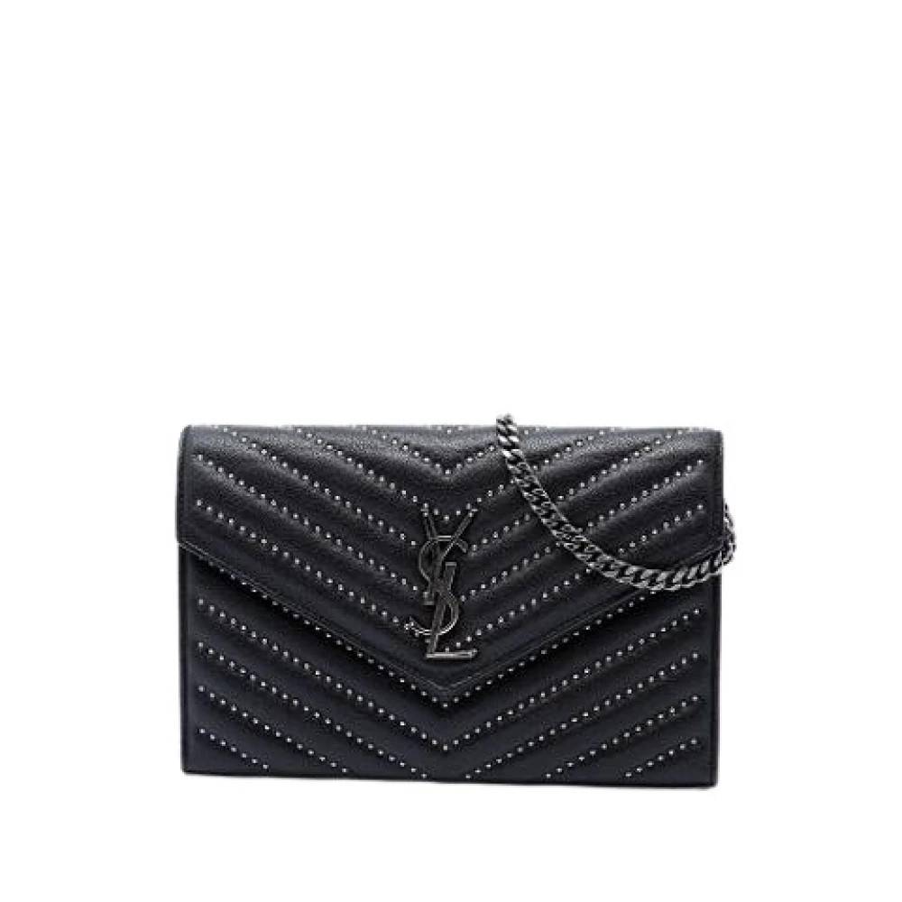Yves Saint Laurent Vintage Pre-owned Læder Skuldertaske - Vintage - Dame - Sort - ONE SIZE - Uld