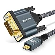 Twozoh Micro HDMI till VGA Kabel 1M. Guldpläterad flätad Micro HDMI VGA (Hane till Hane) stöder 1080P 720p kompatibel med bärbar dator, projektor, HDTV