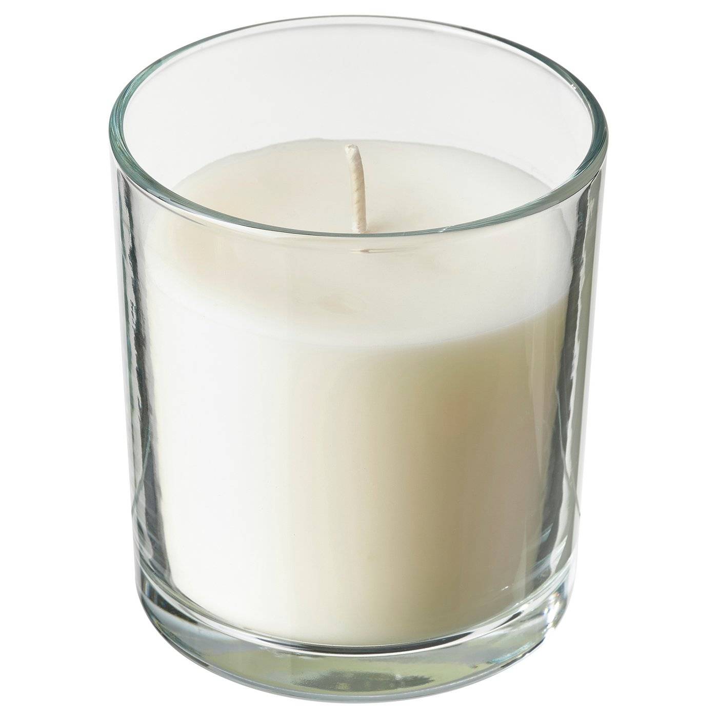 LOTSFÅGEL doftljus i glas, Nytvättat linne vit, 40 tim.