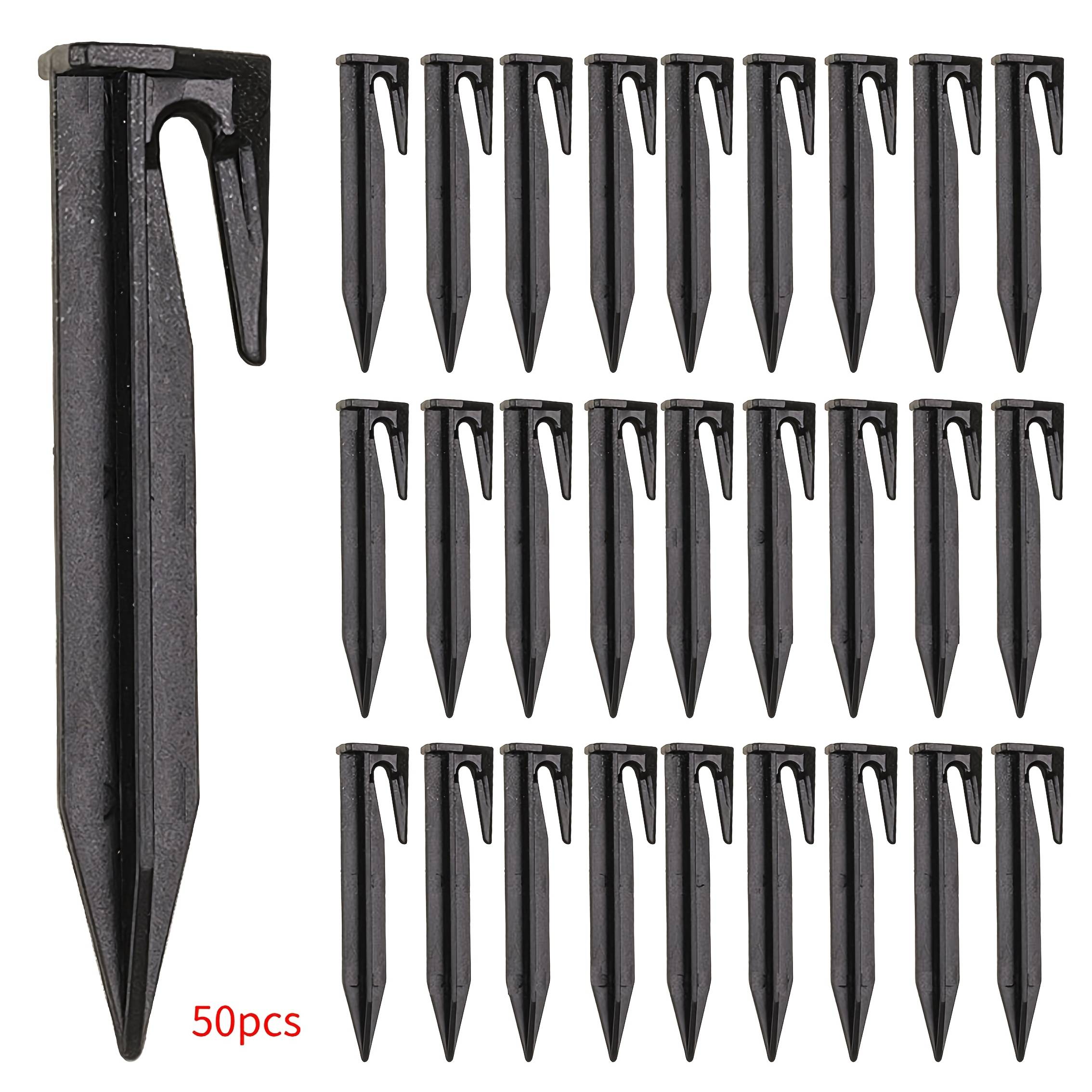 TEMU 50pcs 3.35inch Pp Garden Lawn Mower Line Stakes, Outdoor Camping Ground Nails, Robot Lawn Mower Accessories For Cable Fixing, Ground Nails Laying, Pins