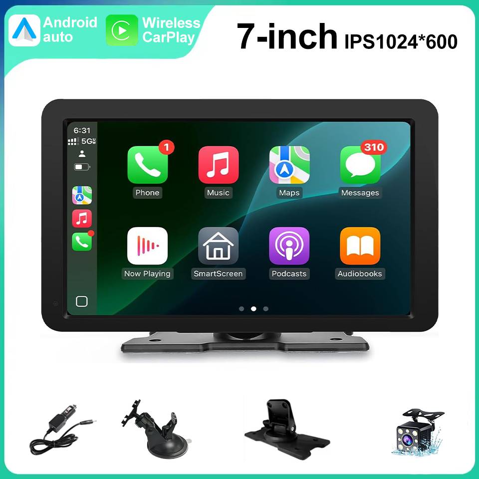 Universal Portable IPS 7inches android auto Apple CarPlay Car Radio Video Mp5 Wireless Carplay Screen for IOS Android