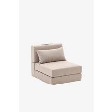 Kave Home - Arty sennep -farvet, konvertibel puf/seng 70 x 89 (200) cm - Beige - Lænestole - - Homeroom