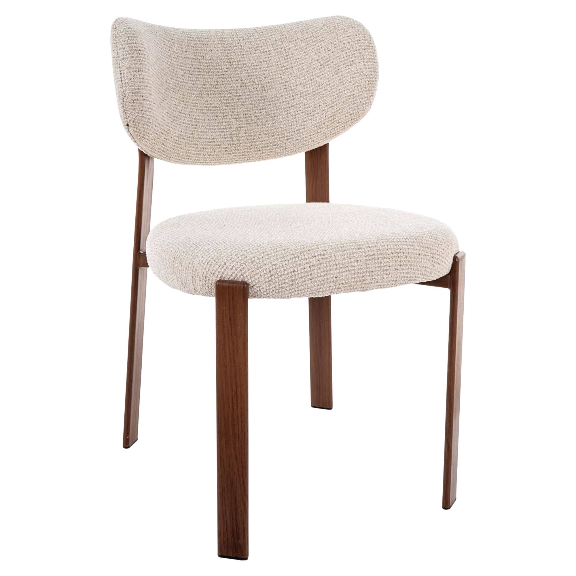 Stol Brina Ljusbeige, Valnöt