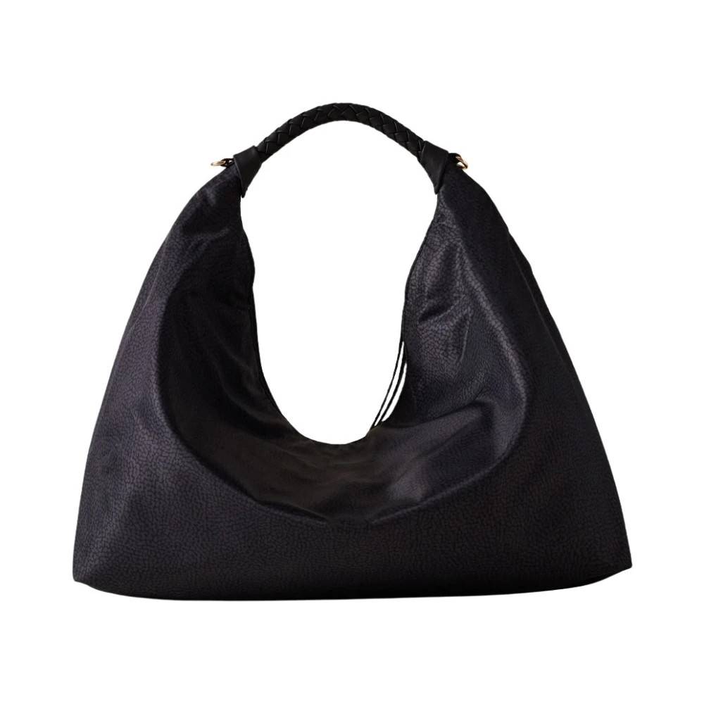 Borbonese La Plie Borsa Hobo Medium - Tasker - Dame - Sort - ONE SIZE - Uld