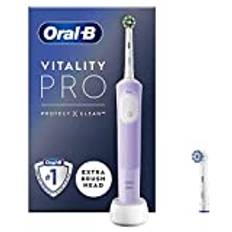 Oral-B Vitality Pro lila elektrisk tandborste, 2 tandborsthuvuden, designad av Braun