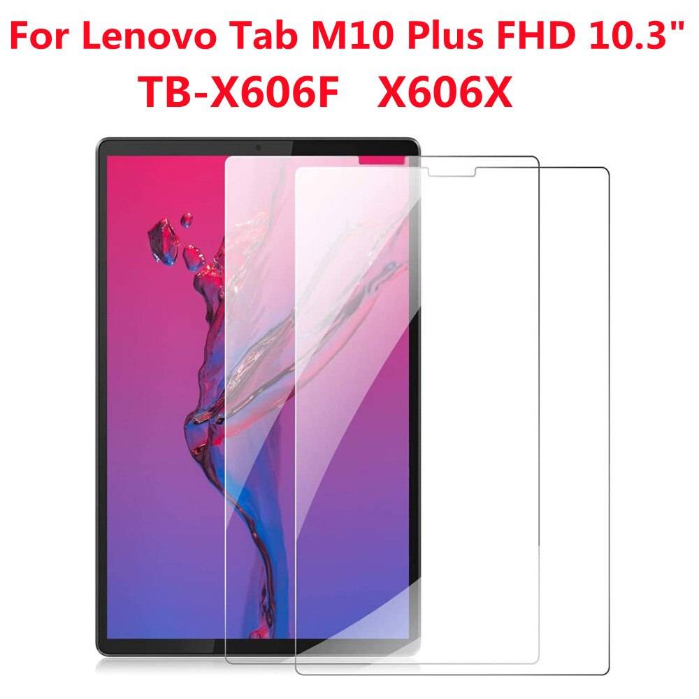 2 pack 9h skärmskydd i härdat glas för lenovo tab m10 plus fhd 10.3 tum tb -x606f x606x bubbelfri klar skyddsfilm