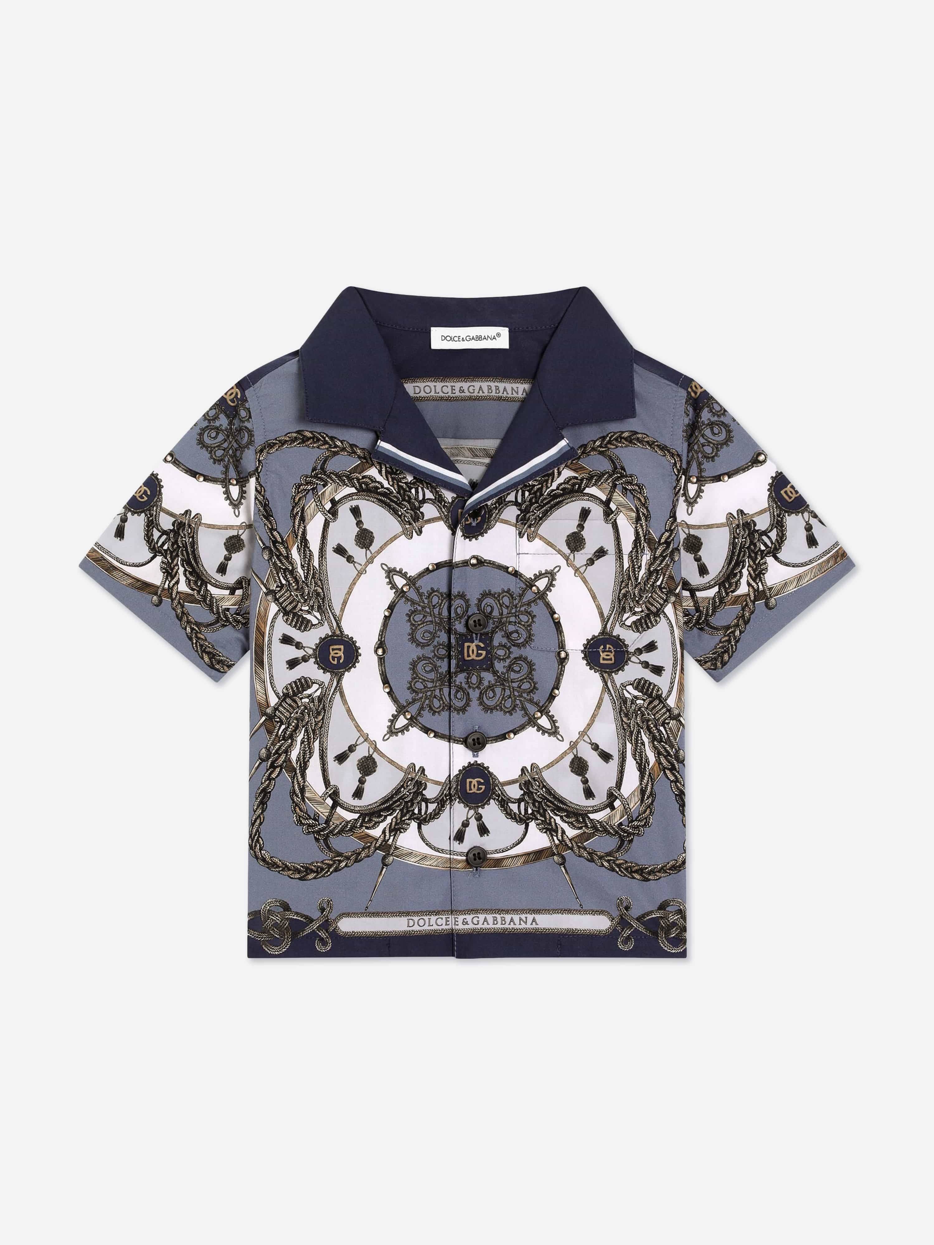 Dolce & Gabbana Baby Boys Nautical Print Shirt in Blue - Blue / 9-12 Mths (9-12 Mths)