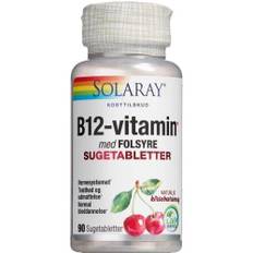 B12-vitamin m/folsyre 90 sugetab. - Solaray