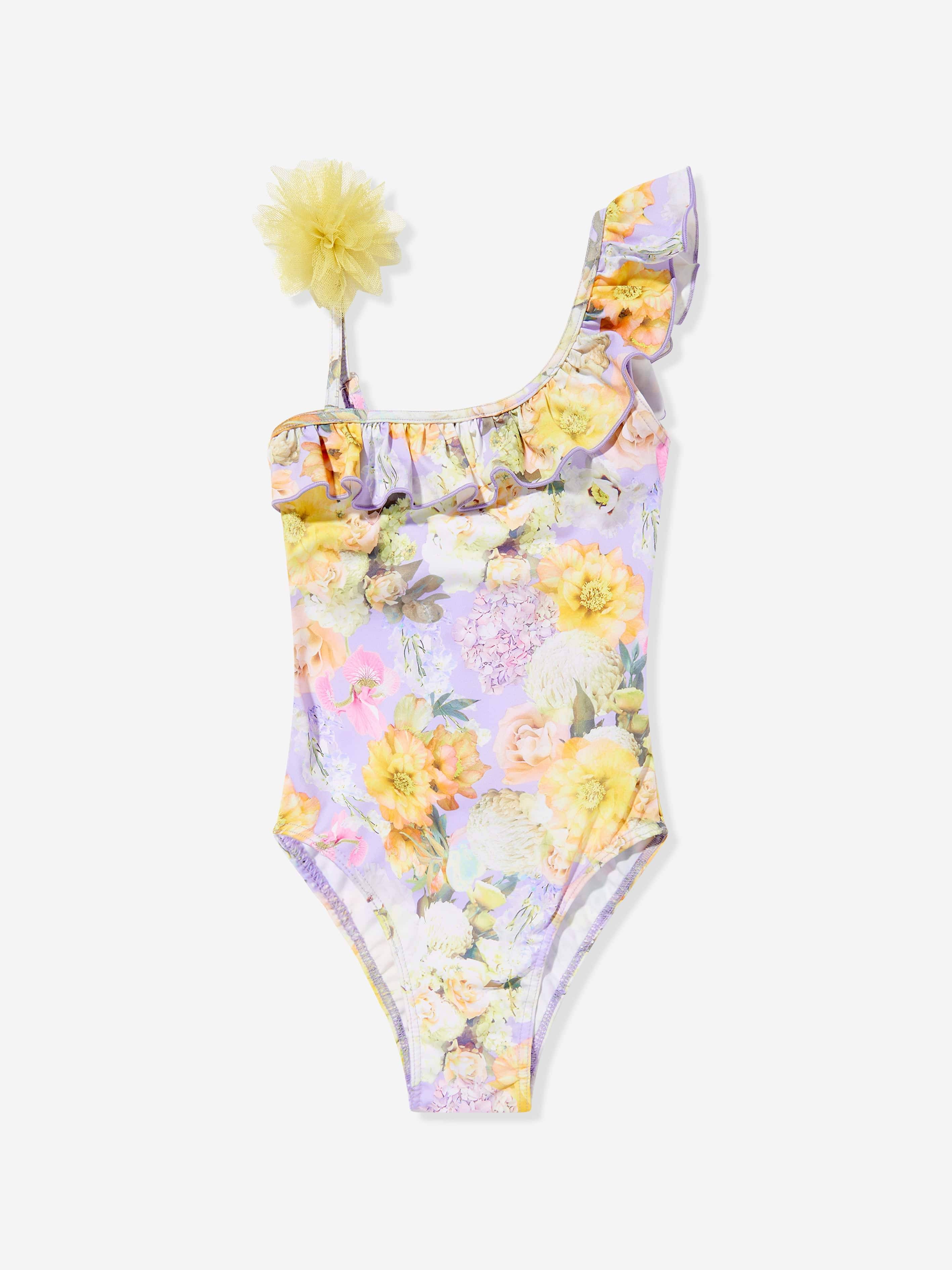 Selini Action Girls Floral Swimsuit in Multicolour - Multicoloured / 6 Yrs (6 Yrs)