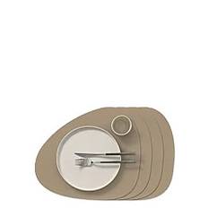 LIND DNA 4-Set Table Mat Curve L Corduroy |Beige |37X44 cm