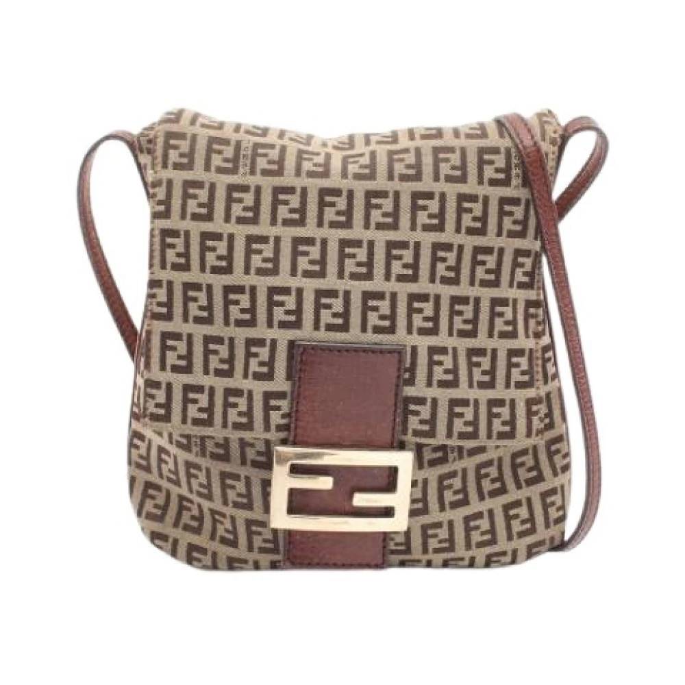 Fendi Vintage Pre-owned Vintage Canvas Crossbody Bag - Vintage - Dame - Beige - ONE SIZE - Uld