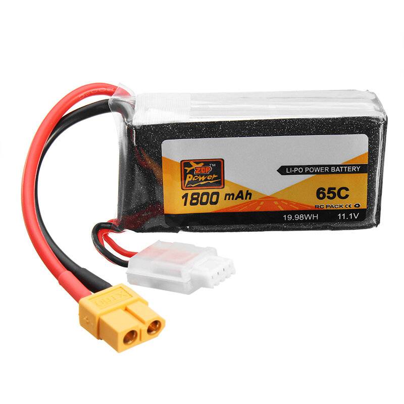 ZOP Power 11.1V 1800mAh 65C 3S Lipo-batteri XT60-kontakt