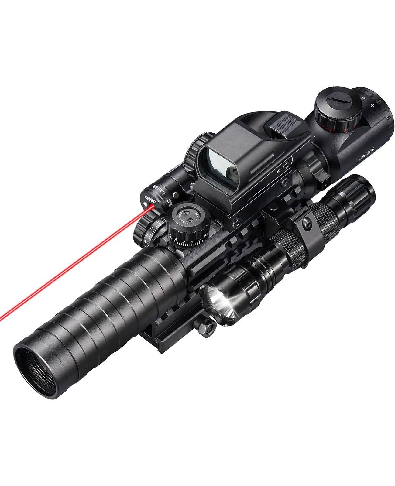 CVLIFE Scope Combo with Dual Illuminated Scope Optics & 4 Holographic Reticle Red/Green Dot Sight